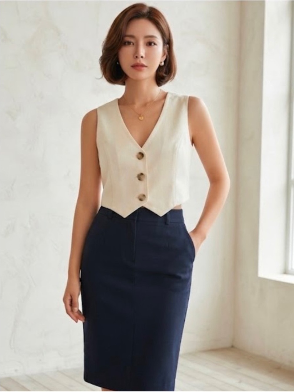 Cream Vest